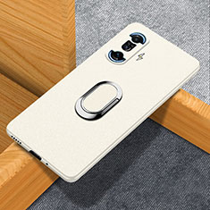 Handyhülle Hülle Hartschalen Kunststoff Schutzhülle Tasche Matt mit Magnetisch Fingerring Ständer für Xiaomi Poco F3 GT 5G Weiß