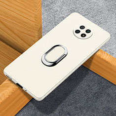 Handyhülle Hülle Hartschalen Kunststoff Schutzhülle Tasche Matt mit Magnetisch Fingerring Ständer für Xiaomi Redmi Note 9T 5G Weiß