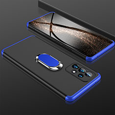 Handyhülle Hülle Hartschalen Kunststoff Schutzhülle Tasche Matt mit Magnetisch Fingerring Ständer GK1 für Samsung Galaxy A53 5G Blau und Schwarz