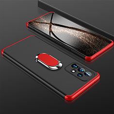 Handyhülle Hülle Hartschalen Kunststoff Schutzhülle Tasche Matt mit Magnetisch Fingerring Ständer GK1 für Samsung Galaxy A53 5G Rot und Schwarz