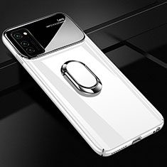 Handyhülle Hülle Hartschalen Kunststoff Schutzhülle Tasche Matt mit Magnetisch Fingerring Ständer P01 für Huawei Honor V30 5G Weiß