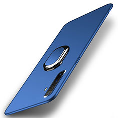 Handyhülle Hülle Hartschalen Kunststoff Schutzhülle Tasche Matt mit Magnetisch Fingerring Ständer P01 für Realme X50 Pro 5G Blau