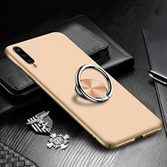 Handyhülle Hülle Hartschalen Kunststoff Schutzhülle Tasche Matt mit Magnetisch Fingerring Ständer P01 für Xiaomi Mi A3 Gold