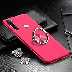 Handyhülle Hülle Hartschalen Kunststoff Schutzhülle Tasche Matt mit Magnetisch Fingerring Ständer P01 für Xiaomi Redmi Note 8T Rot