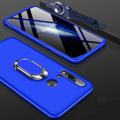 Handyhülle Hülle Hartschalen Kunststoff Schutzhülle Tasche Matt mit Magnetisch Fingerring Ständer P02 für Huawei Nova 5i Blau