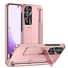 Handyhülle Hülle Hartschalen Kunststoff Schutzhülle Tasche Matt mit Ständer ZL1 für Samsung Galaxy S23 Plus 5G Rosegold