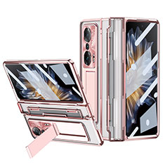 Handyhülle Hülle Hartschalen Kunststoff Schutzhülle Tasche Matt mit Ständer ZL4 für Huawei Honor Magic Vs 5G Rosegold