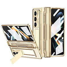 Handyhülle Hülle Hartschalen Kunststoff Schutzhülle Tasche Matt mit Ständer ZL6 für Samsung Galaxy Z Fold5 5G Gold