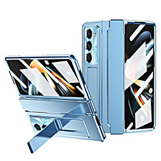 Handyhülle Hülle Hartschalen Kunststoff Schutzhülle Tasche Matt mit Ständer ZL7 für Samsung Galaxy Z Fold5 5G Blau