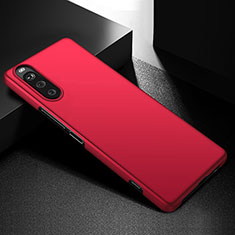 Handyhülle Hülle Hartschalen Kunststoff Schutzhülle Tasche Matt P01 für Sony Xperia 10 IV SOG07 Rot