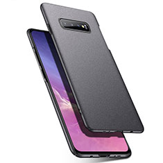 Handyhülle Hülle Hartschalen Kunststoff Schutzhülle Tasche Matt P02 für Samsung Galaxy S10 Dunkelgrau