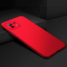 Handyhülle Hülle Hartschalen Kunststoff Schutzhülle Tasche Matt P02 für Xiaomi Mi 11 Lite 5G NE Rot