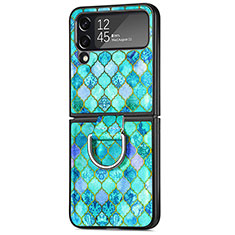 Handyhülle Hülle Hartschalen Kunststoff Schutzhülle Tasche Matt P06 für Samsung Galaxy Z Flip4 5G Grün