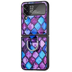 Handyhülle Hülle Hartschalen Kunststoff Schutzhülle Tasche Matt P06 für Samsung Galaxy Z Flip4 5G Violett