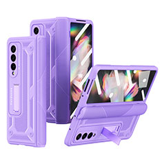 Handyhülle Hülle Hartschalen Kunststoff Schutzhülle Tasche Matt R03 für Samsung Galaxy Z Fold3 5G Violett