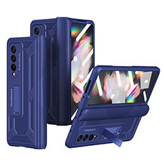 Handyhülle Hülle Hartschalen Kunststoff Schutzhülle Tasche Matt R03 für Samsung Galaxy Z Fold4 5G Blau