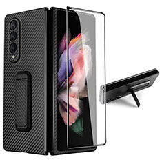 Handyhülle Hülle Hartschalen Kunststoff Schutzhülle Tasche Matt R06 für Samsung Galaxy Z Fold3 5G Schwarz