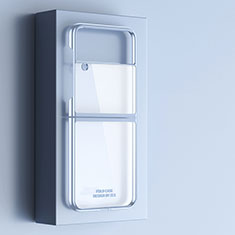 Handyhülle Hülle Hartschalen Kunststoff Schutzhülle Tasche Matt T01 für Samsung Galaxy Z Flip4 5G Blau