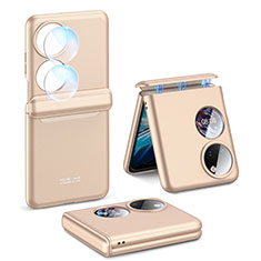 Handyhülle Hülle Hartschalen Kunststoff Schutzhülle Tasche Matt Vorder und Rückseite 360 Grad Ganzkörper AC3 für Huawei P60 Pocket Gold