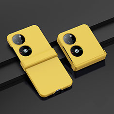 Handyhülle Hülle Hartschalen Kunststoff Schutzhülle Tasche Matt Vorder und Rückseite 360 Grad Ganzkörper BH1 für Huawei P60 Pocket Gelb