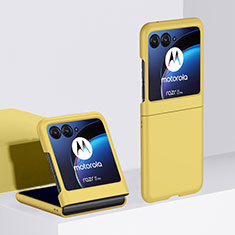 Handyhülle Hülle Hartschalen Kunststoff Schutzhülle Tasche Matt Vorder und Rückseite 360 Grad Ganzkörper BH1 für Motorola Moto Razr 40 Ultra 5G Gelb