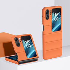 Handyhülle Hülle Hartschalen Kunststoff Schutzhülle Tasche Matt Vorder und Rückseite 360 Grad Ganzkörper BH1 für Oppo Find N2 Flip 5G Orange