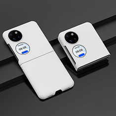 Handyhülle Hülle Hartschalen Kunststoff Schutzhülle Tasche Matt Vorder und Rückseite 360 Grad Ganzkörper BH2 für Huawei P60 Pocket Weiß