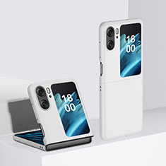 Handyhülle Hülle Hartschalen Kunststoff Schutzhülle Tasche Matt Vorder und Rückseite 360 Grad Ganzkörper BH2 für Oppo Find N2 Flip 5G Weiß