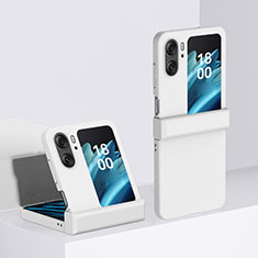 Handyhülle Hülle Hartschalen Kunststoff Schutzhülle Tasche Matt Vorder und Rückseite 360 Grad Ganzkörper BH3 für Oppo Find N2 Flip 5G Weiß