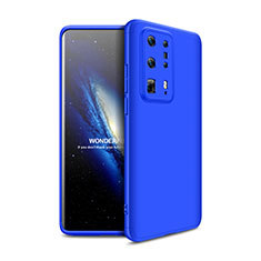 Handyhülle Hülle Hartschalen Kunststoff Schutzhülle Tasche Matt Vorder und Rückseite 360 Grad Ganzkörper für Huawei P40 Pro+ Plus Blau