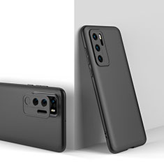 Handyhülle Hülle Hartschalen Kunststoff Schutzhülle Tasche Matt Vorder und Rückseite 360 Grad Ganzkörper für Huawei P40 Schwarz