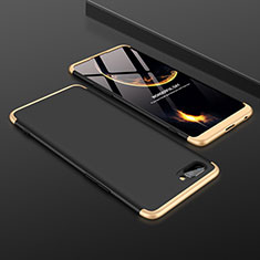 Handyhülle Hülle Hartschalen Kunststoff Schutzhülle Tasche Matt Vorder und Rückseite 360 Grad Ganzkörper für Oppo A5 Gold und Schwarz