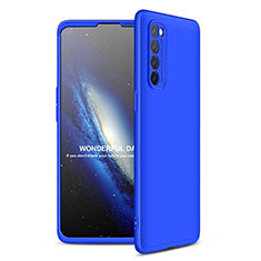 Handyhülle Hülle Hartschalen Kunststoff Schutzhülle Tasche Matt Vorder und Rückseite 360 Grad Ganzkörper für Oppo Reno4 Pro 4G Blau