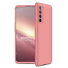 Handyhülle Hülle Hartschalen Kunststoff Schutzhülle Tasche Matt Vorder und Rückseite 360 Grad Ganzkörper für Oppo Reno4 Pro 4G Rosegold