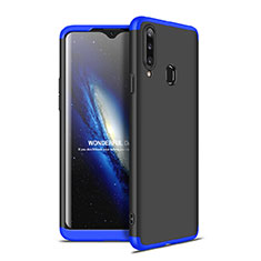 Handyhülle Hülle Hartschalen Kunststoff Schutzhülle Tasche Matt Vorder und Rückseite 360 Grad Ganzkörper für Samsung Galaxy A20s Blau und Schwarz