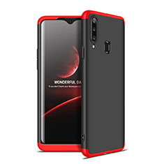 Handyhülle Hülle Hartschalen Kunststoff Schutzhülle Tasche Matt Vorder und Rückseite 360 Grad Ganzkörper für Samsung Galaxy A20s Rot und Schwarz