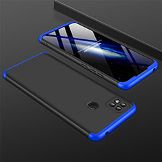 Handyhülle Hülle Hartschalen Kunststoff Schutzhülle Tasche Matt Vorder und Rückseite 360 Grad Ganzkörper für Xiaomi Redmi 9C Blau und Schwarz