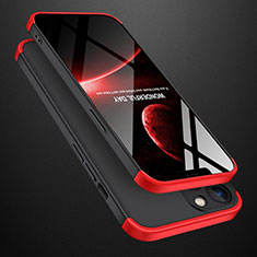 Handyhülle Hülle Hartschalen Kunststoff Schutzhülle Tasche Matt Vorder und Rückseite 360 Grad Ganzkörper M01 für Apple iPhone 13 Mini Rot und Schwarz