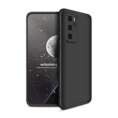 Handyhülle Hülle Hartschalen Kunststoff Schutzhülle Tasche Matt Vorder und Rückseite 360 Grad Ganzkörper M01 für Huawei P40 Schwarz