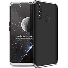 Handyhülle Hülle Hartschalen Kunststoff Schutzhülle Tasche Matt Vorder und Rückseite 360 Grad Ganzkörper M01 für Oppo A8 Silber und Schwarz