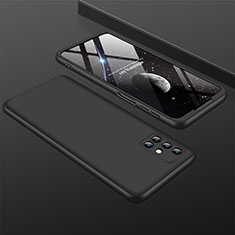 Handyhülle Hülle Hartschalen Kunststoff Schutzhülle Tasche Matt Vorder und Rückseite 360 Grad Ganzkörper M01 für Samsung Galaxy M31s Schwarz