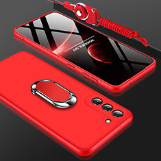 Handyhülle Hülle Hartschalen Kunststoff Schutzhülle Tasche Matt Vorder und Rückseite 360 Grad Ganzkörper M01 für Samsung Galaxy S21 FE 5G Rot