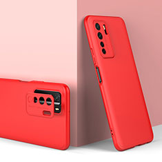 Handyhülle Hülle Hartschalen Kunststoff Schutzhülle Tasche Matt Vorder und Rückseite 360 Grad Ganzkörper P01 für Huawei P40 Lite 5G Rot