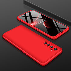 Handyhülle Hülle Hartschalen Kunststoff Schutzhülle Tasche Matt Vorder und Rückseite 360 Grad Ganzkörper P01 für Realme X50 Pro 5G Rot