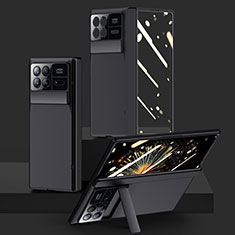 Handyhülle Hülle Hartschalen Kunststoff Schutzhülle Tasche Matt Vorder und Rückseite 360 Grad Ganzkörper P01 für Xiaomi Mix Fold 3 5G Schwarz