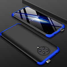 Handyhülle Hülle Hartschalen Kunststoff Schutzhülle Tasche Matt Vorder und Rückseite 360 Grad Ganzkörper P01 für Xiaomi Poco F2 Pro Blau und Schwarz