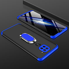 Handyhülle Hülle Hartschalen Kunststoff Schutzhülle Tasche Matt Vorder und Rückseite 360 Grad Ganzkörper P01 für Xiaomi Redmi 10X 4G Blau und Schwarz
