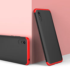 Handyhülle Hülle Hartschalen Kunststoff Schutzhülle Tasche Matt Vorder und Rückseite 360 Grad Ganzkörper P01 für Xiaomi Redmi 9i Rot und Schwarz