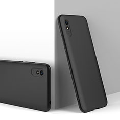 Handyhülle Hülle Hartschalen Kunststoff Schutzhülle Tasche Matt Vorder und Rückseite 360 Grad Ganzkörper P01 für Xiaomi Redmi 9i Schwarz