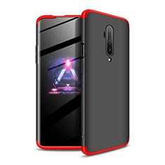 Handyhülle Hülle Hartschalen Kunststoff Schutzhülle Tasche Matt Vorder und Rückseite 360 Grad Ganzkörper P02 für OnePlus 7T Pro Rot und Schwarz